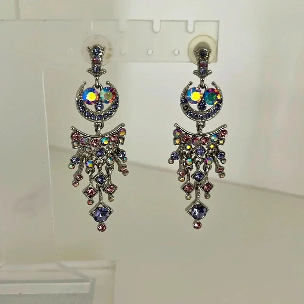 Purple‎ and Pink Pre Owned Chandelier Earrings